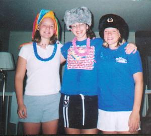 Jennifer with her friends dressing up